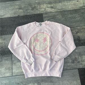 Pink Smiley Face Women's Crewneck